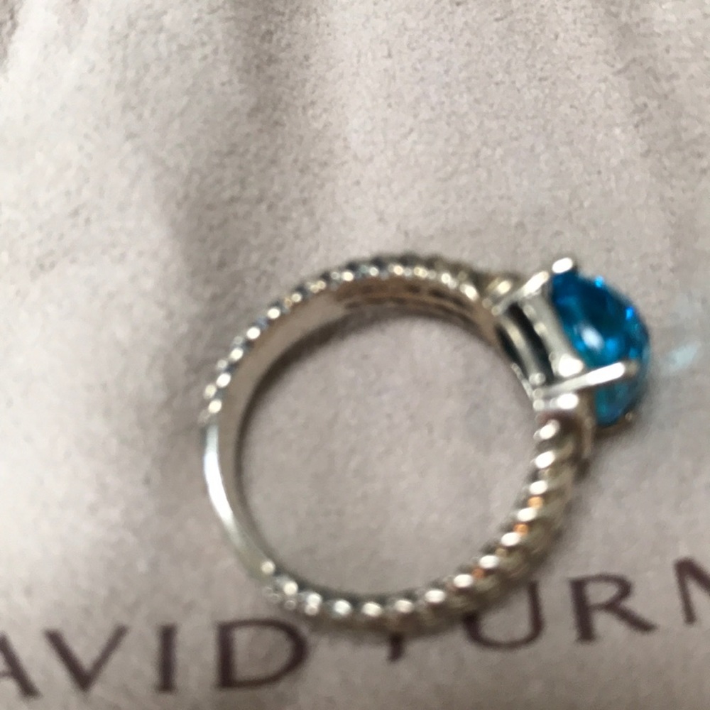 DAVID YURMAN Diamond Sterling Topaz Ring - Picture 6 of 6